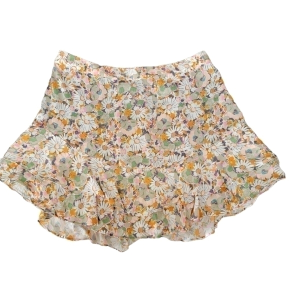 🛑 2 / $40 Sale! Lauren Conrad Floral A-Line Mini Elastic Waist Ruffle Skirt NWT - Picture 1 of 11